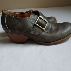 Kork Ease Boots 7 Leather Buckle Wedged Comfort Classic Ankle Bootie Distressed‎